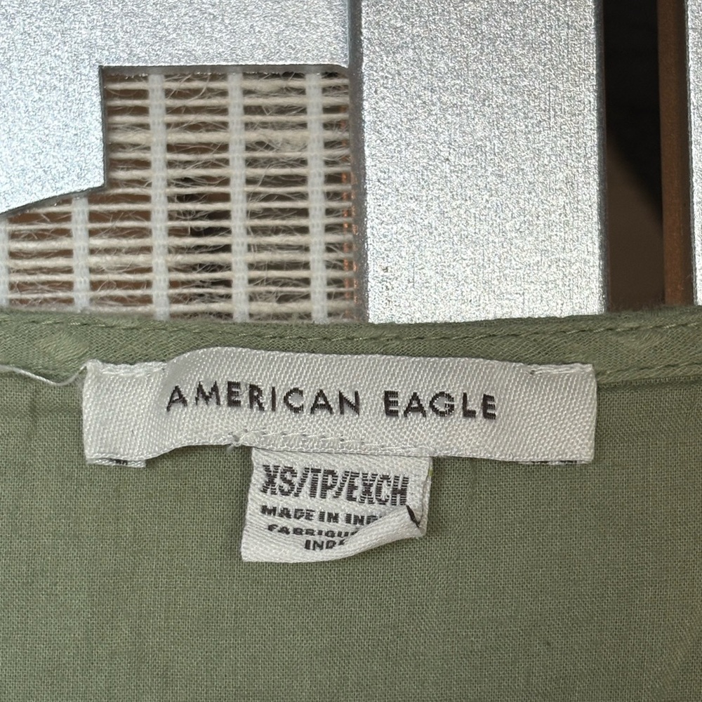 AMERICAN EAGLE Olive Green Women's Top - Picture 2 of 5